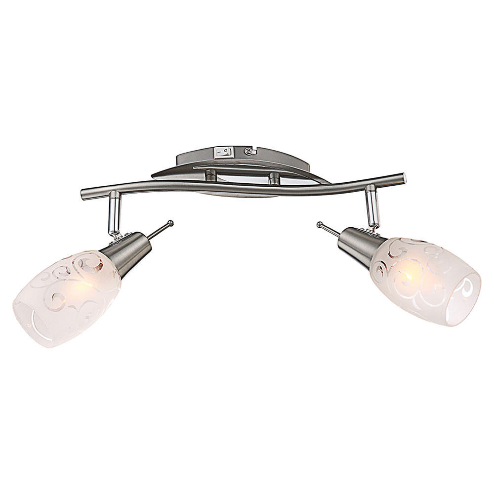 LED DECKENLEUCHTE Edelstahl Silber - Silberfarben, Glas (35/8/17cm) - Globo Lighting