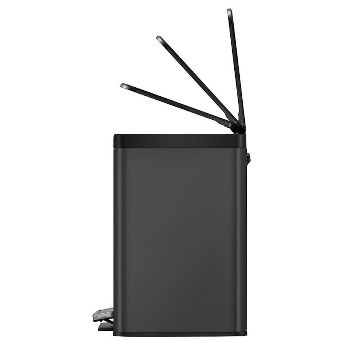 MÜLLEIMER Rechteckig 27 Liter 41,1x46,2x38,8 cm Schwarz - Schwarz, Metall (46.2/41.1/38.8cm) - PROREGAL