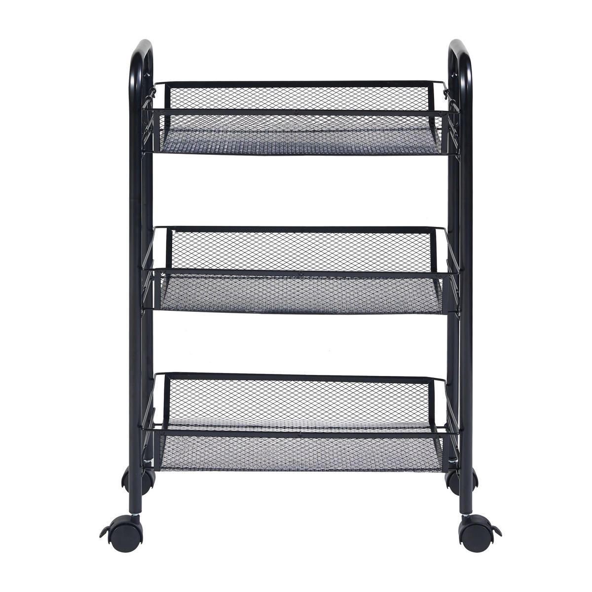 ROLLWAGEN Tromsø - Schwarz, Metall (44/63/26cm) - [en.casa]