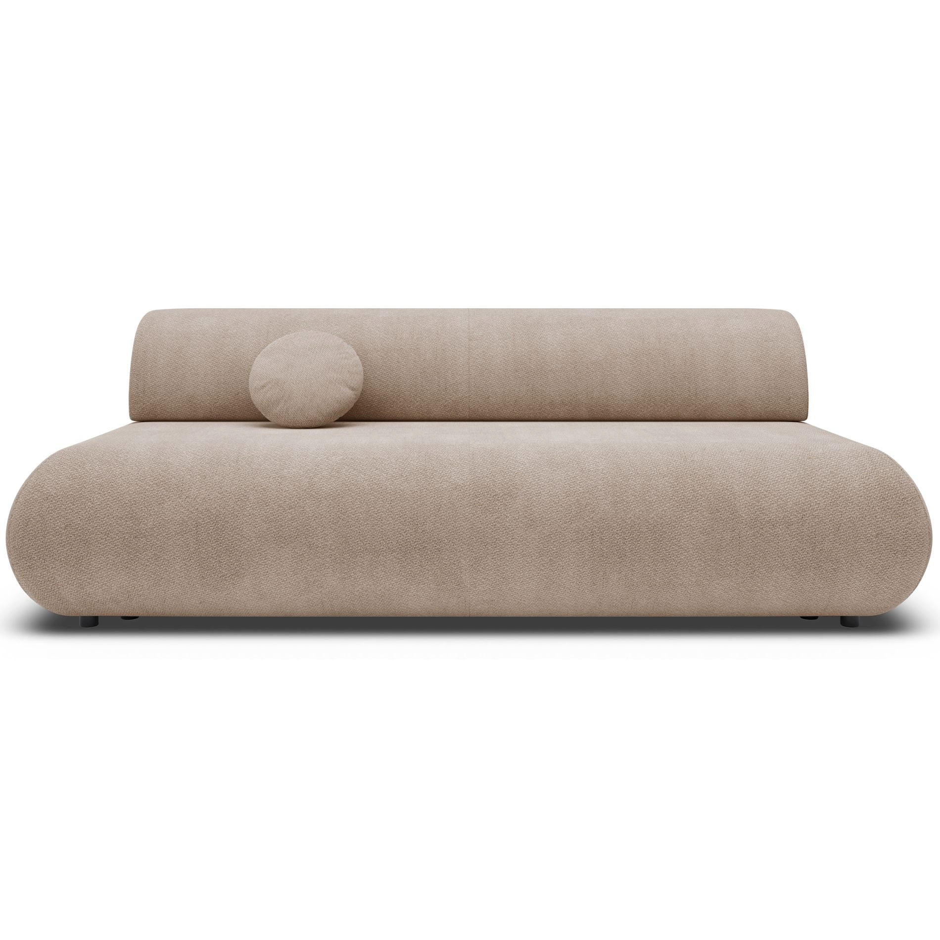 3-SITZER SCHLAFSOFA Beige Chenille - Beige/Schwarz, Kunststoff/Textil (214/74/100cm) - Selsey