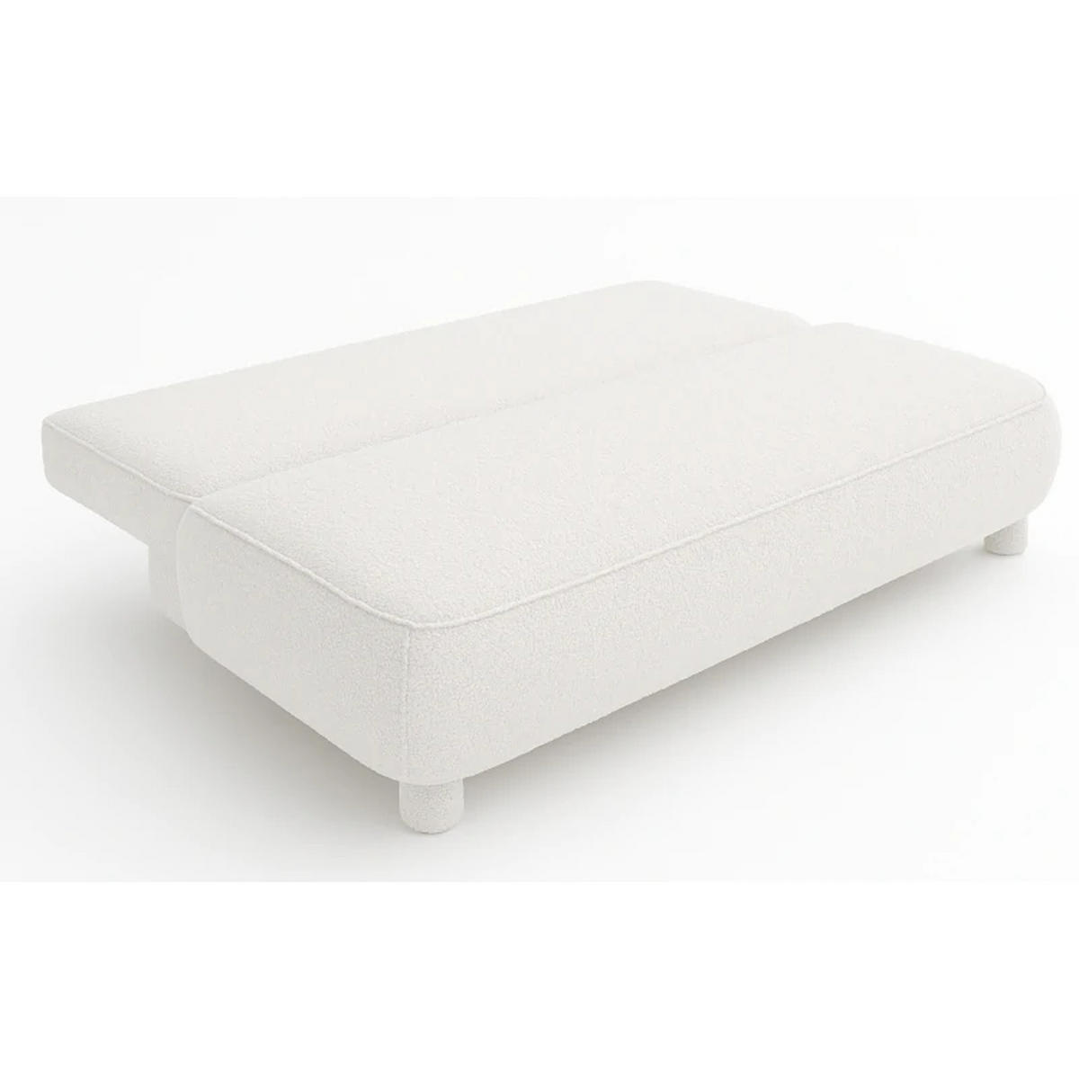 SCHLAFSOFA MAJA, Sofa mit Schlaffunktion und Bettkasten, Farbe: Weiß, Bouclé-Stoff - Weiß, Textil (209/96/96cm) - Sepro Meble