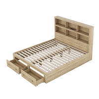 BETT 160/200 cm DE-04773, mit 2 Schubladen und Stauraum-Kopfteil in Natur - Naturfarben, Holzwerkstoff (160/200cm) - ComfortXL