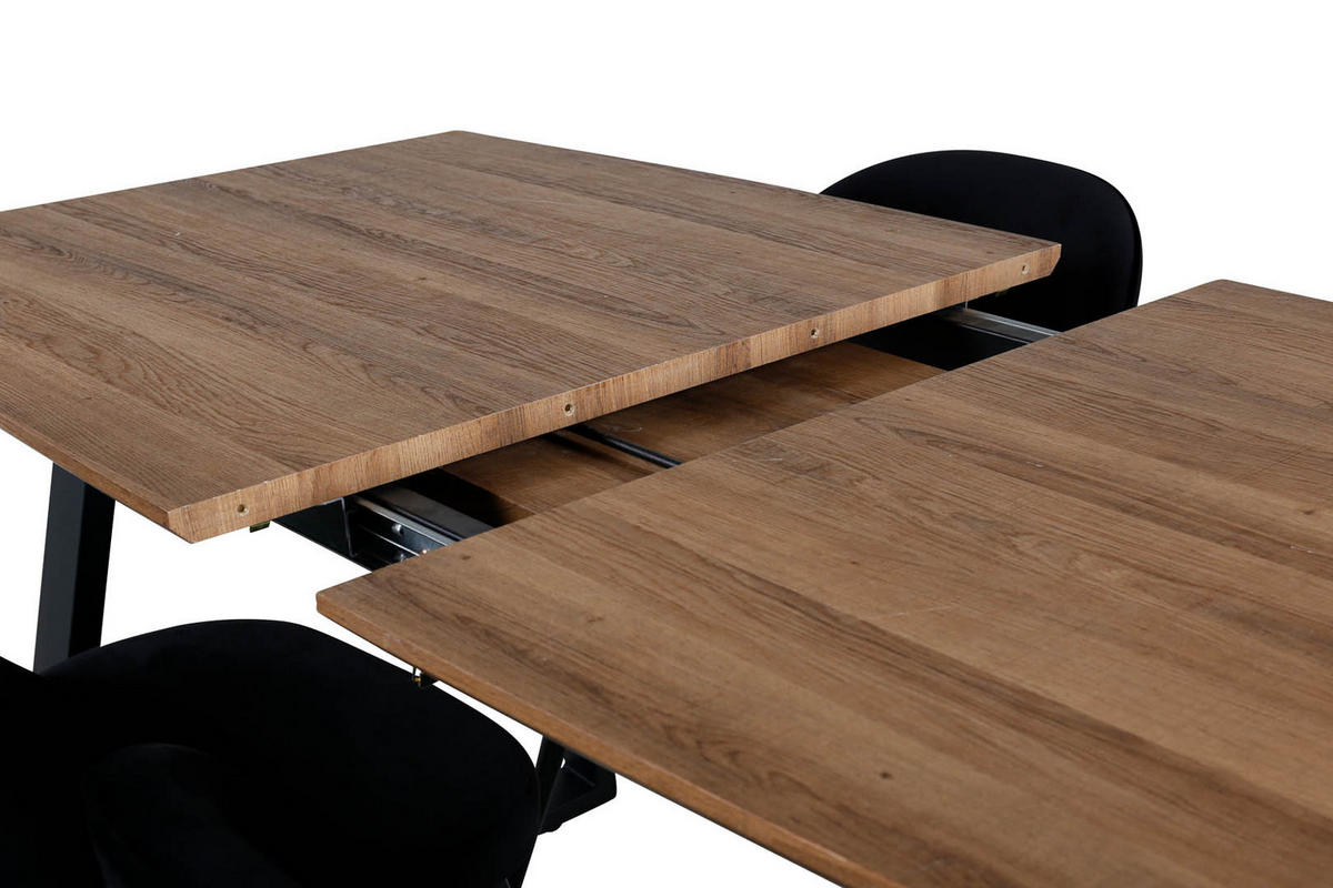 TISCHGRUPPE Schwarz - Schwarz, Holzwerkstoff (85/75/160cm) - ebuy24
