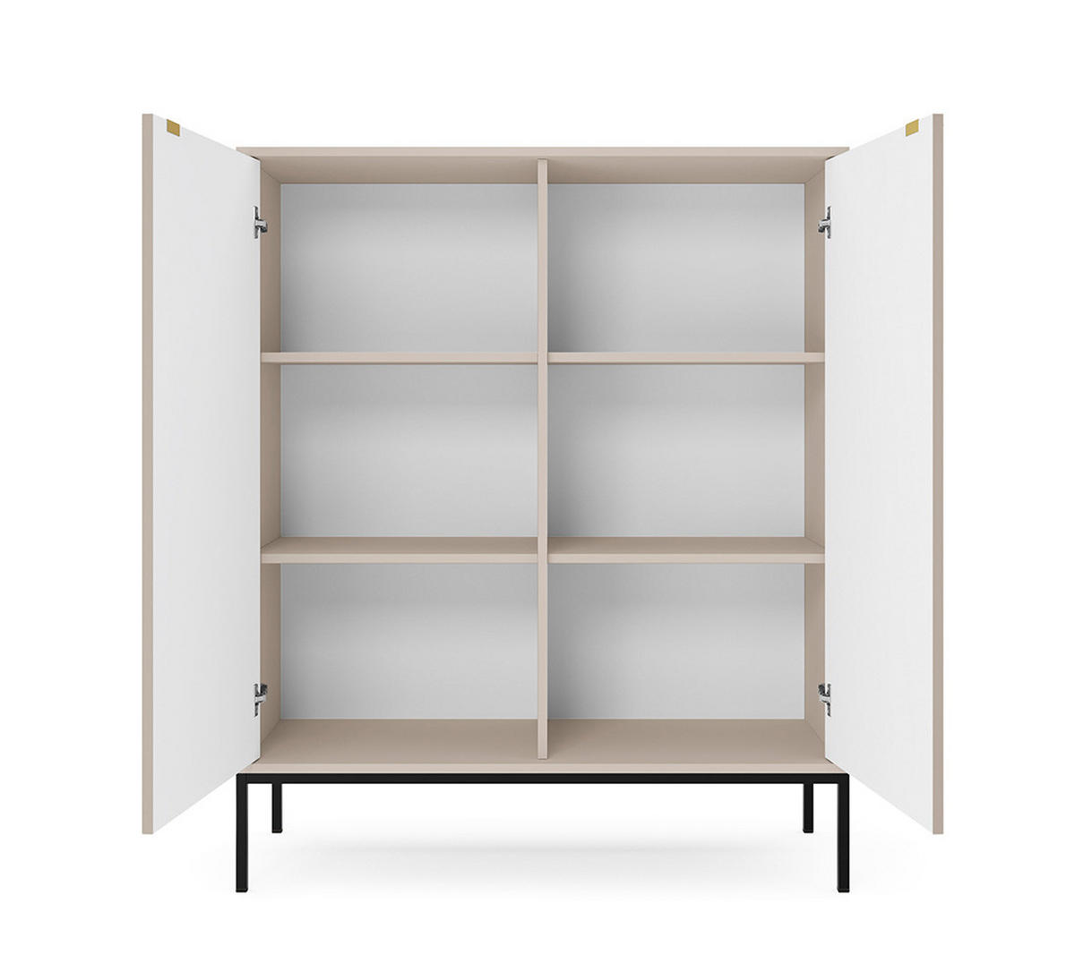 HIGHBOARD Nova Kaschmir / Schwarz 104 / 39 / 125cm - Kaschmir/Schwarz, Holz/Holzwerkstoff (104/125/39cm) - Feldmann-Wohnen