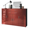HIGHBOARD Aron Fronten in Bordeaux Hochglanz - Bordeaux, Holzwerkstoff (166.5/106.5/35cm) - Vladon
