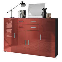 HIGHBOARD Aron Fronten in Bordeaux Hochglanz - Bordeaux, Holzwerkstoff (166.5/106.5/35cm) - Vladon