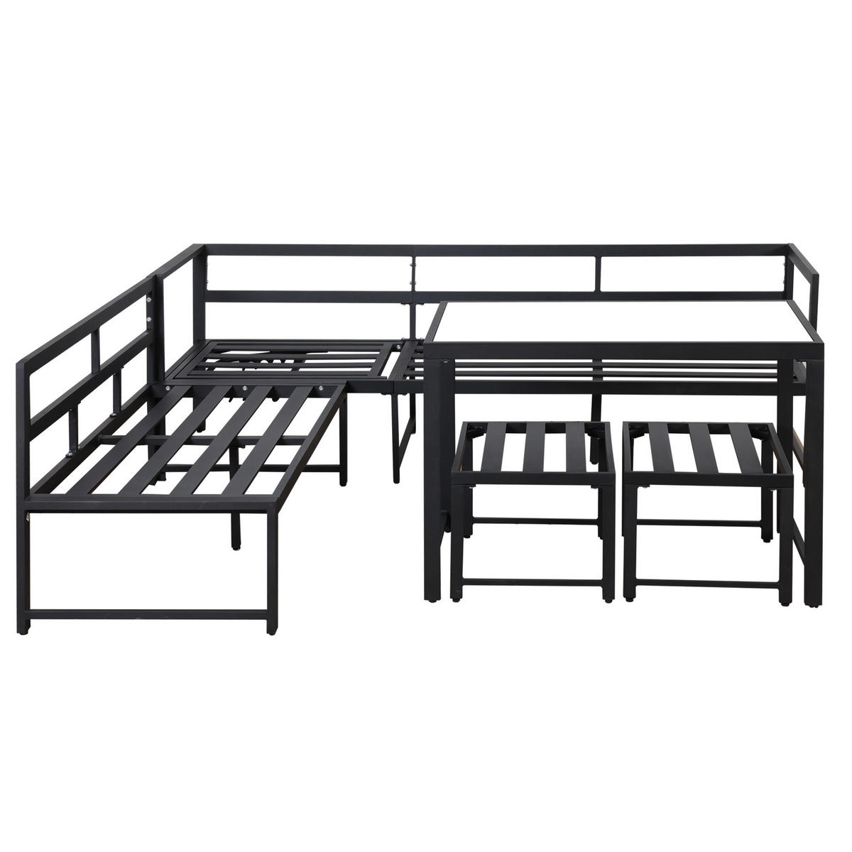 LOUNGESESSEL Set aus Aluminium mit Liegefunktion 4fach verstellbare Rückenlehne weiche Sitz und Rückenkissen Grau - Grau, Metall