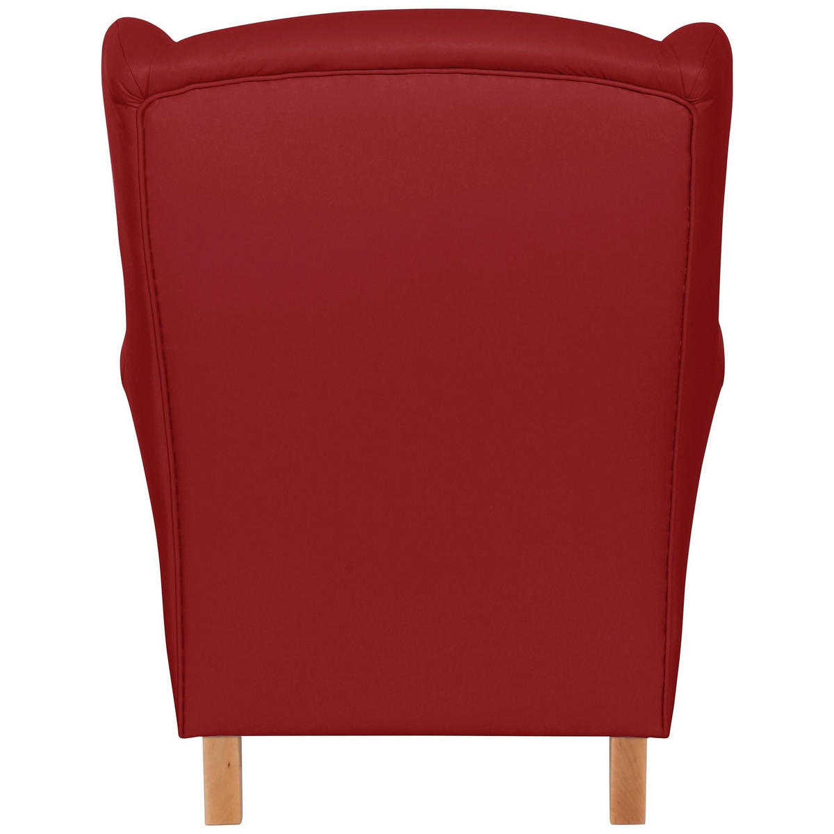 OHRENSESSEL Karlen Bezug Kunstleder Buche natur / chili - Rot/Buchefarben, Kunststoff (86/103/77cm) - 58aufmkessel