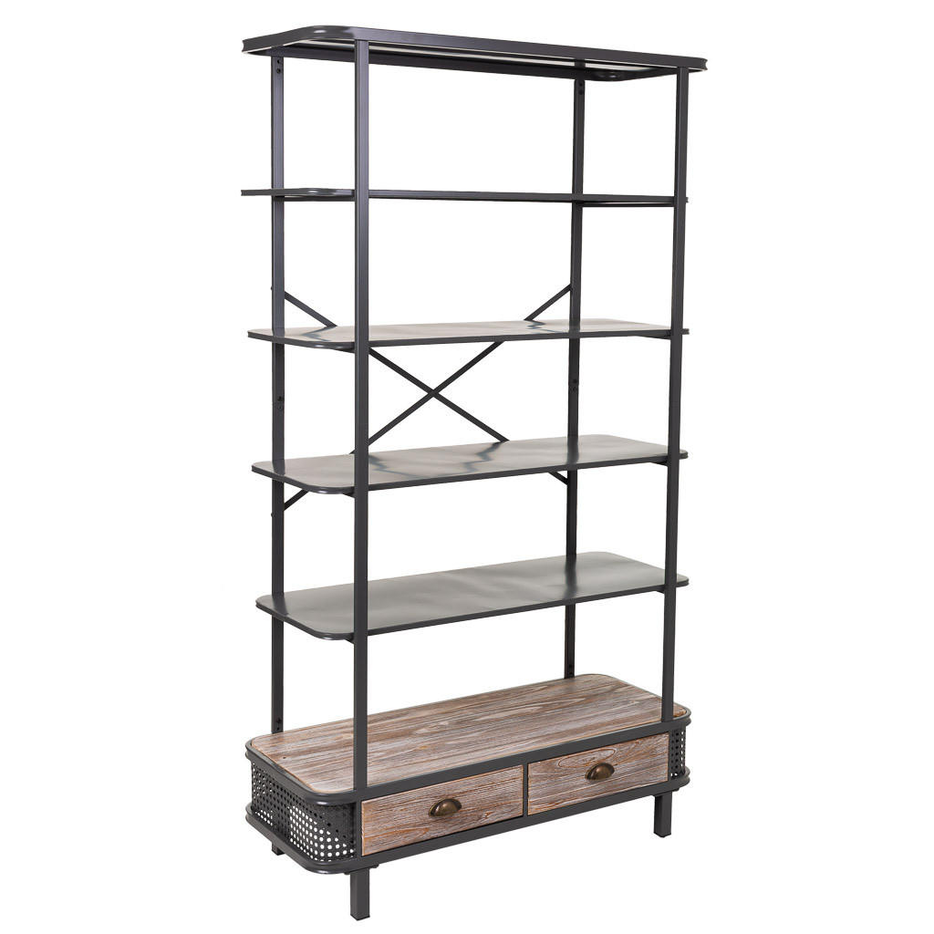 REGAL aus Metall und Holz, Grau, 100x40x181 - Grau, Metall (100/181/40cm) - Wanderlust