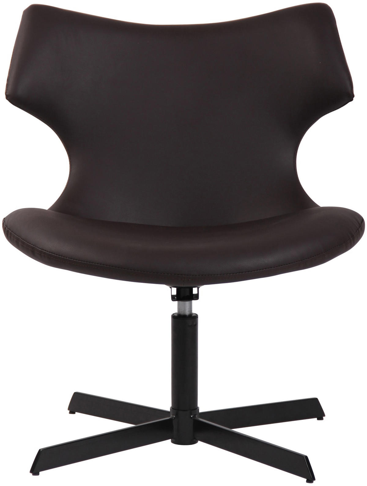 DREHSTUHL Lederlook braun - Schwarz/Braun, Textil/Metall (65/79/69cm) - CLP