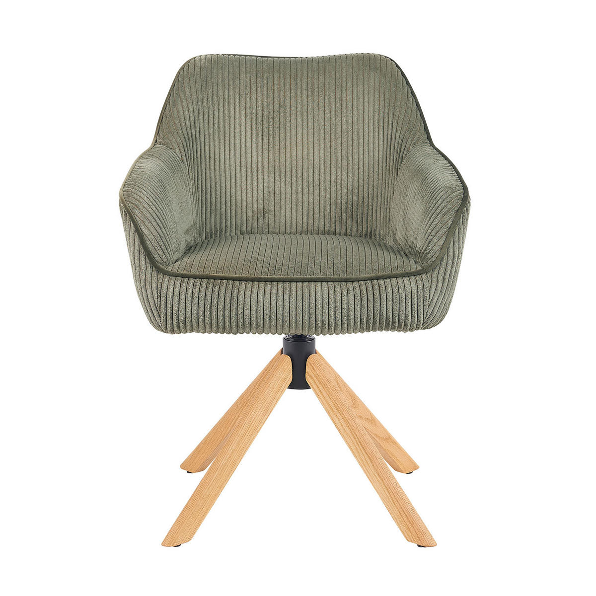 ARMLEHNSTUHL Mika-Luis 2er-Set - Honigeiche/Grün, Eichenholz/Holz (60/82/61cm) - DUBI Möbel