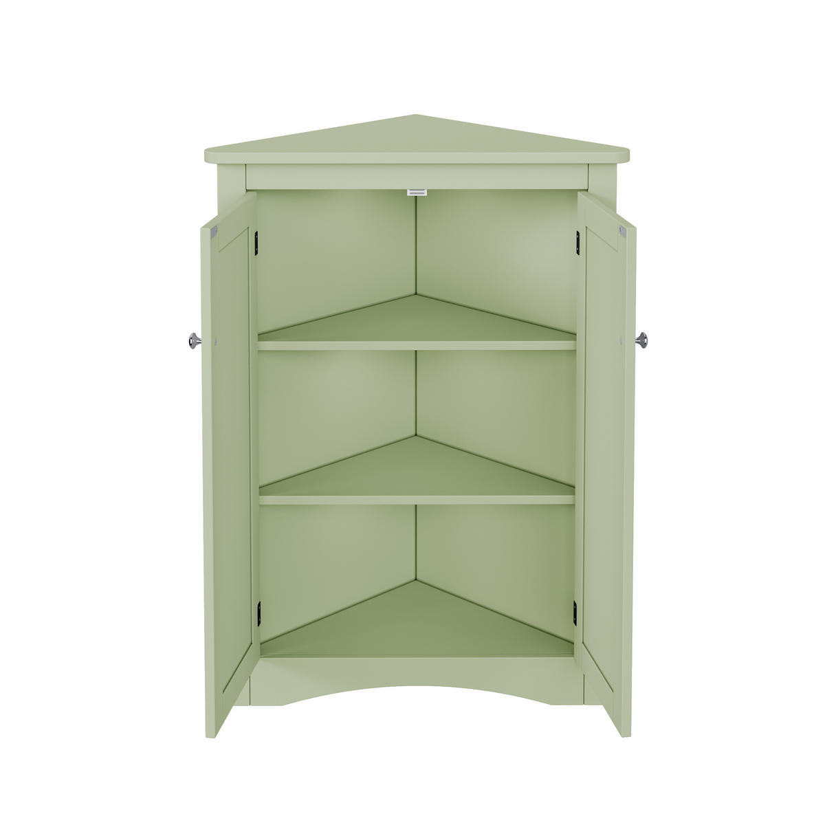 HÖRNSKÅP I Grönt 90 cm med 2 Dörrar & 3 Hyllplan - Mintgrön, Träbaserade material (61/90/34cm) - Urban Meuble