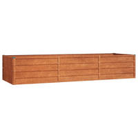HOCHBEET aus Cortenstahl ISAK unten offen Metall 240x80x45 cm - Braun, Metall (240/45/80cm) - DELUKE