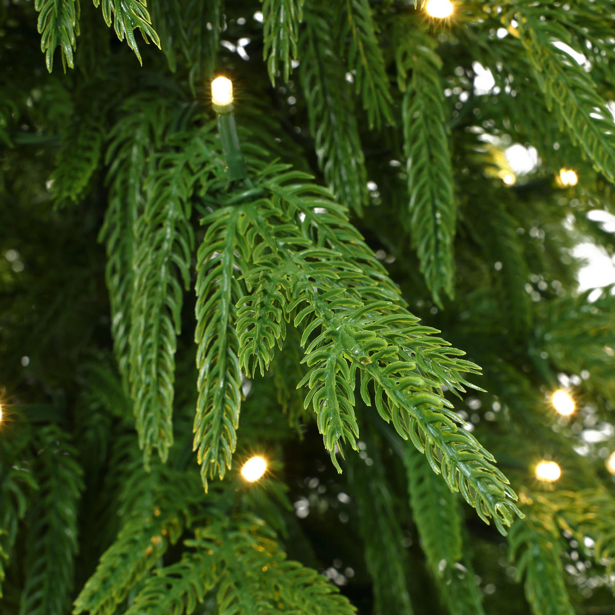 KÜNSTLICHER Weihnachtsbaum im Topf, 123 cm, 100 warmweiße LEDs - Grün, Kunststoff (52/123cm) - Hometopia