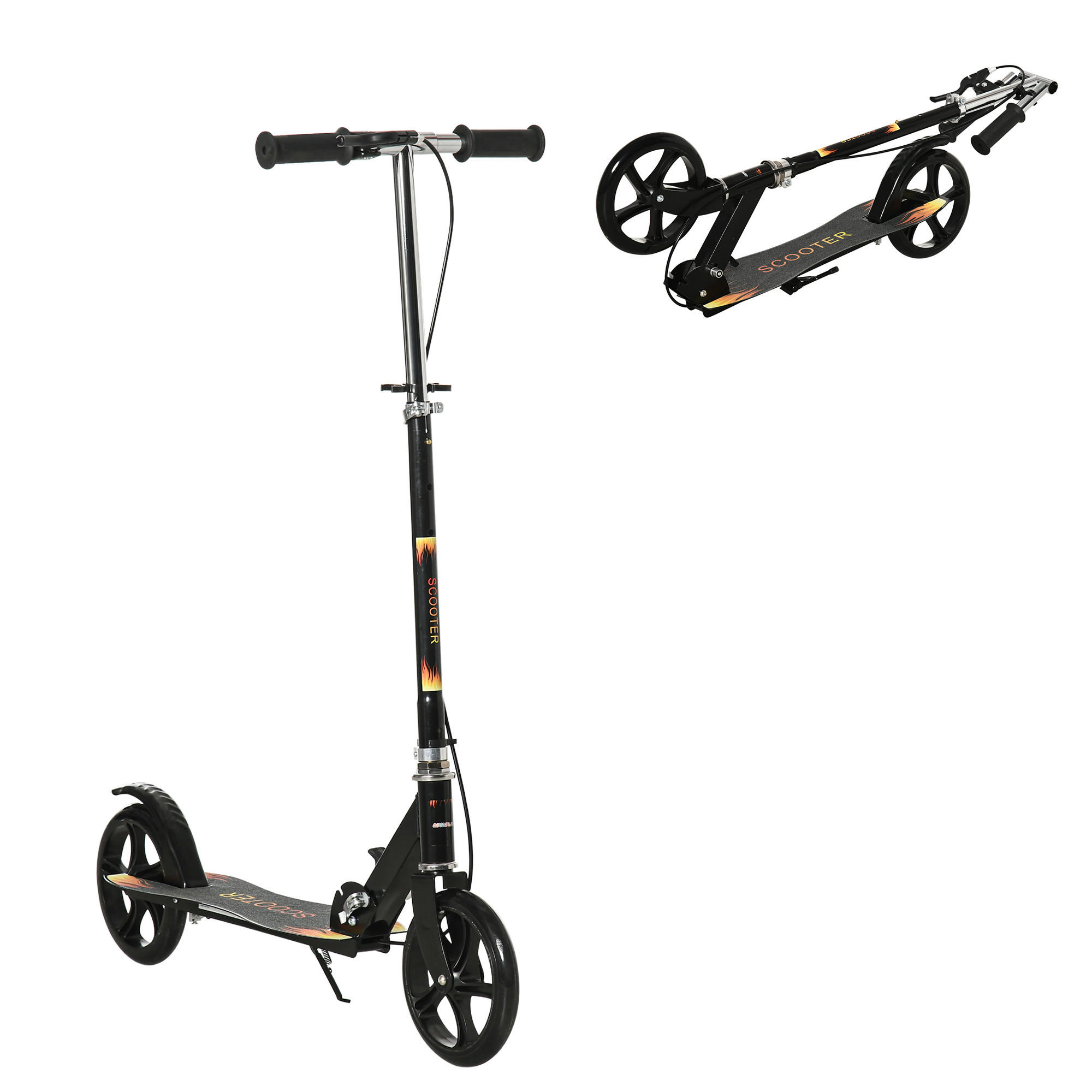 KINDERSCOOTER DE-16941 klappbar mit Doppelbremse Schwarz - Schwarz, Metall (86/35/103cm) - ComfortXL
