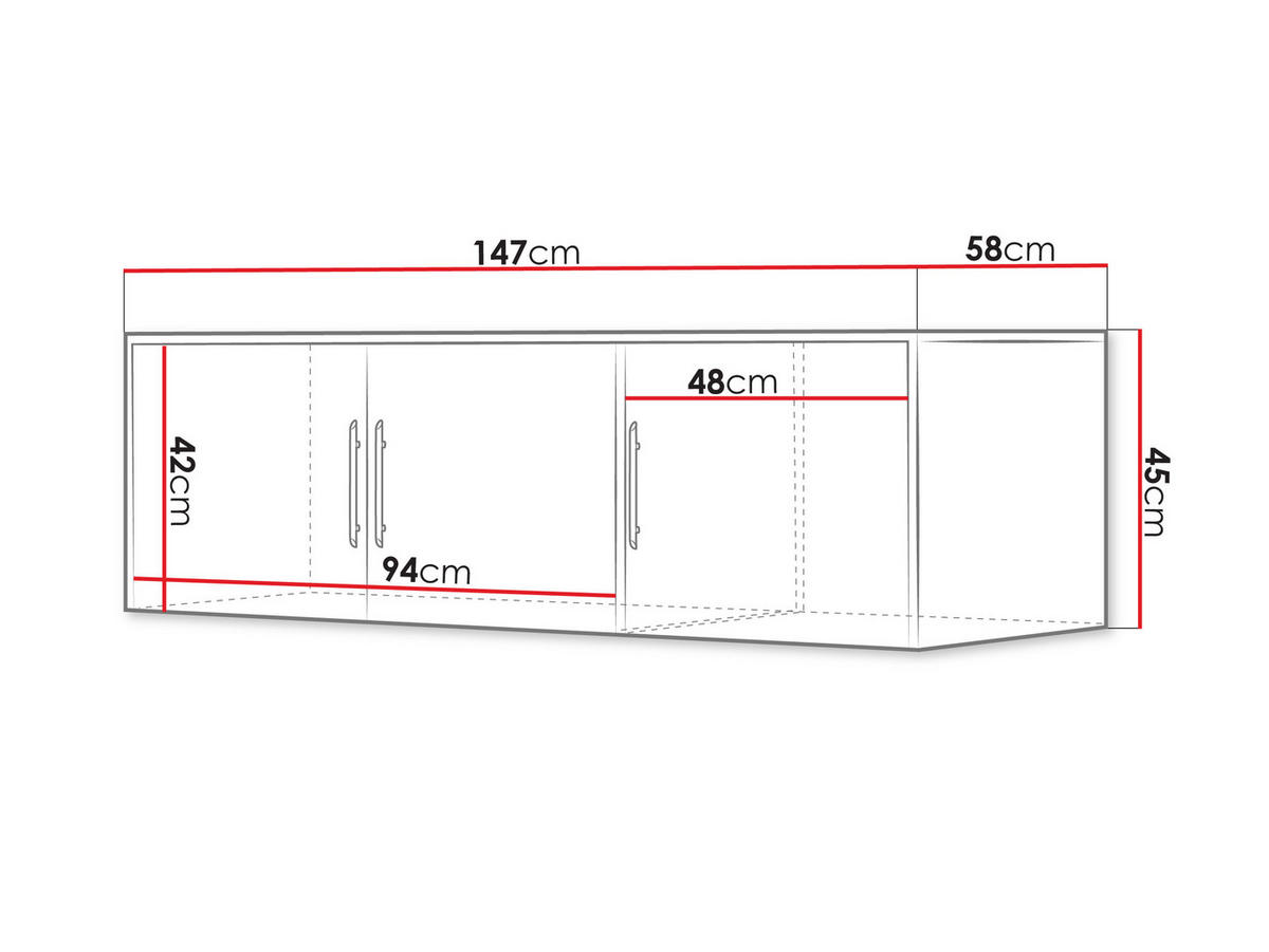DREHTÜRENSCHRANK Bali D3 mit Schrankaufsatz - Silberfarben/Weiß, Holzwerkstoff/Kunststoff (58/245/147cm) - MIRJAN24