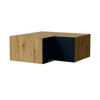 ECKAUFSATZSCHRANK Oslo W14/90/36 Eiche Artisan / Indigo Matt 90 / 90 / 36cm - Eiche Artisan/Dunkelblau, Holz/Holzwerkstoff (90/36/90cm) - Feldmann-Wohnen