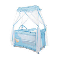 REISEBETT Magic Sleep hellblau Sterne 2 Ebenen Baldachin Mobile Wickelauflage faltbar - Blau, Kunststoff (60/120cm) - Lorelli