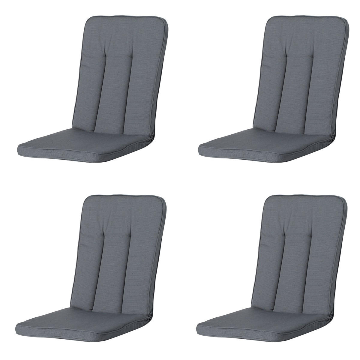 GARTENSTUHLKISSEN Rippe 110/48 cm 4er-Set - Grau, Textil (48/5.5/110cm) - Madison