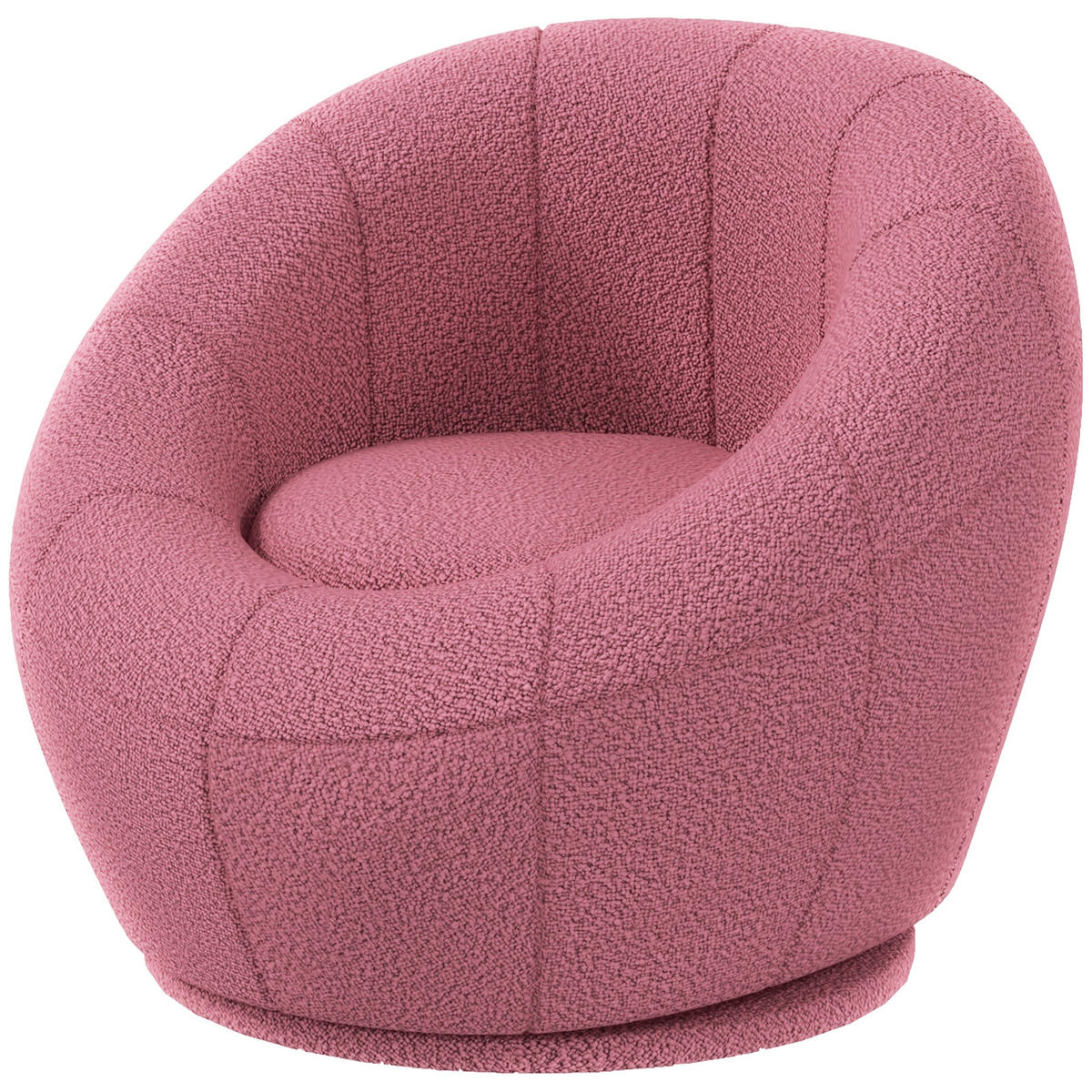 KINDERSESSEL DE-06627 Teddy-Fleece, 360° drehbar Rosa - Pink, Holz/Textil (56/48/60cm) - ComfortXL