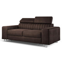 BETTSOFA SOLAN Braun Velours-Stoff mit Schlaffunktion - Braun, Holz/Textil (194/88/90cm) - MASSENO