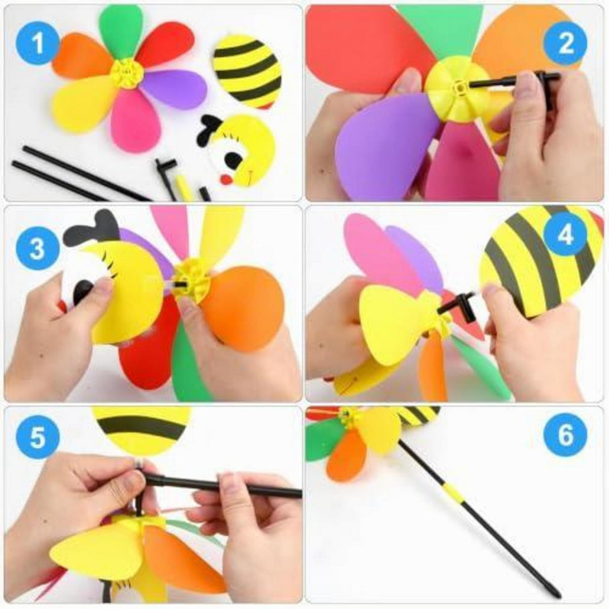 GARTEN Windrad 3-teiliges Set Tiere Bunt - Multicolor, Kunststoff (30/54/1cm)