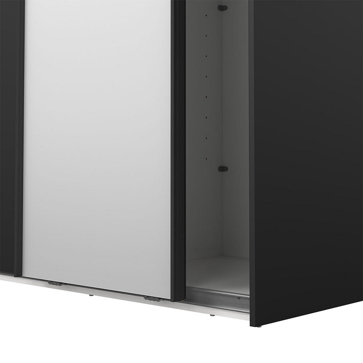 SCHIEBETÜRENSCHRANK, Como, Schwarz, Holzwerkstoff, 119 x 67 x 221 cm - Schwarz, Holzwerkstoff (119/221/67cm) - ebuy24