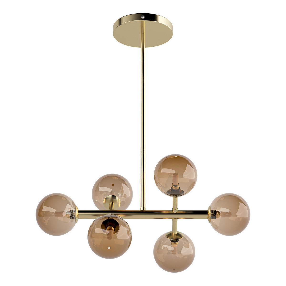 DECKENLEUCHTE - Metall, 6-flammig - Goldfarben, Metall (33/60/70cm) - home24