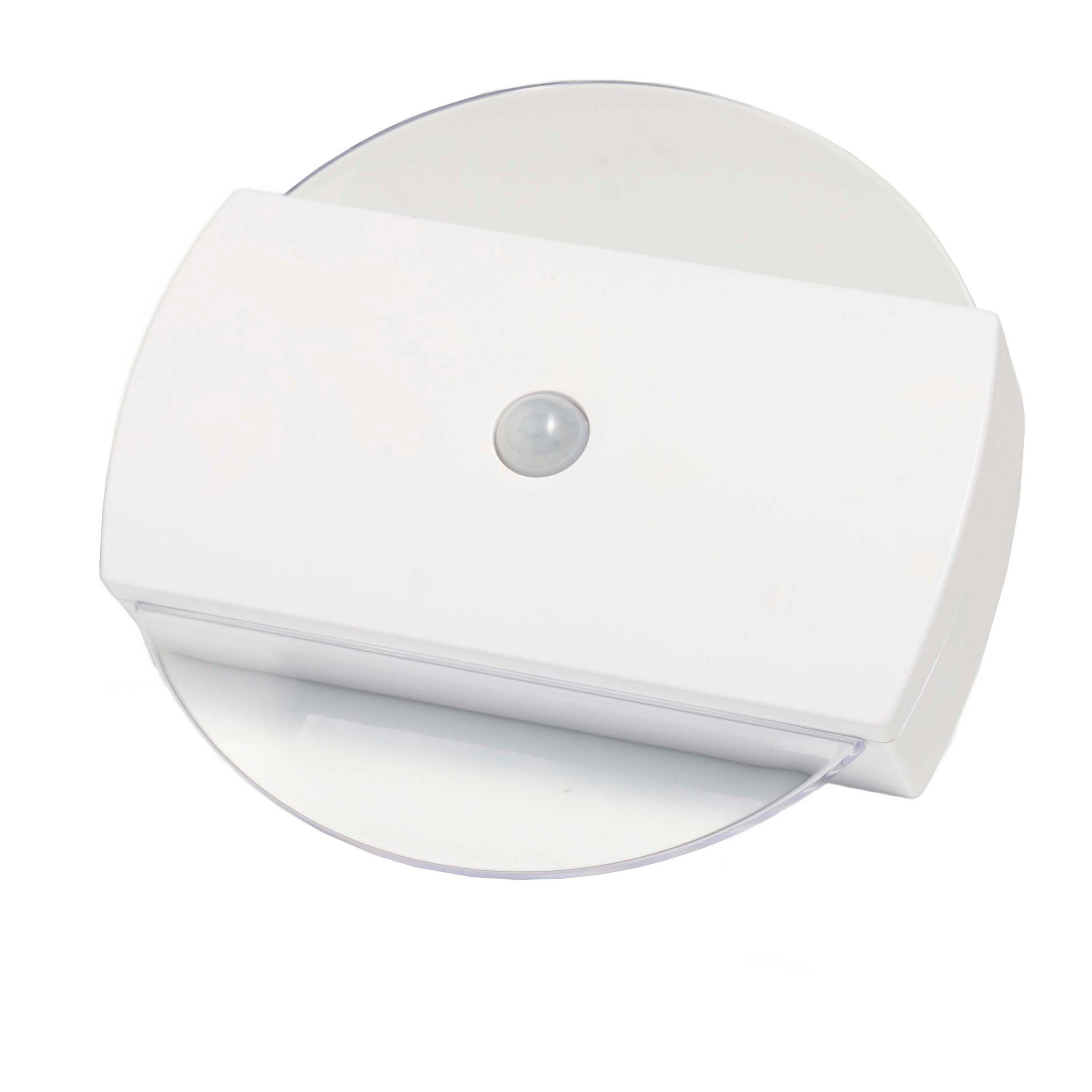 LED-TREPPENLICHT Nachtlicht Gruppenschaltung mit Bewegungsmelder Batteriebetrieben einfache Installation warmweiß 3er-Set rund - Weiß, Kunststoff (4.3/11.3/11.7cm) - Northpoint