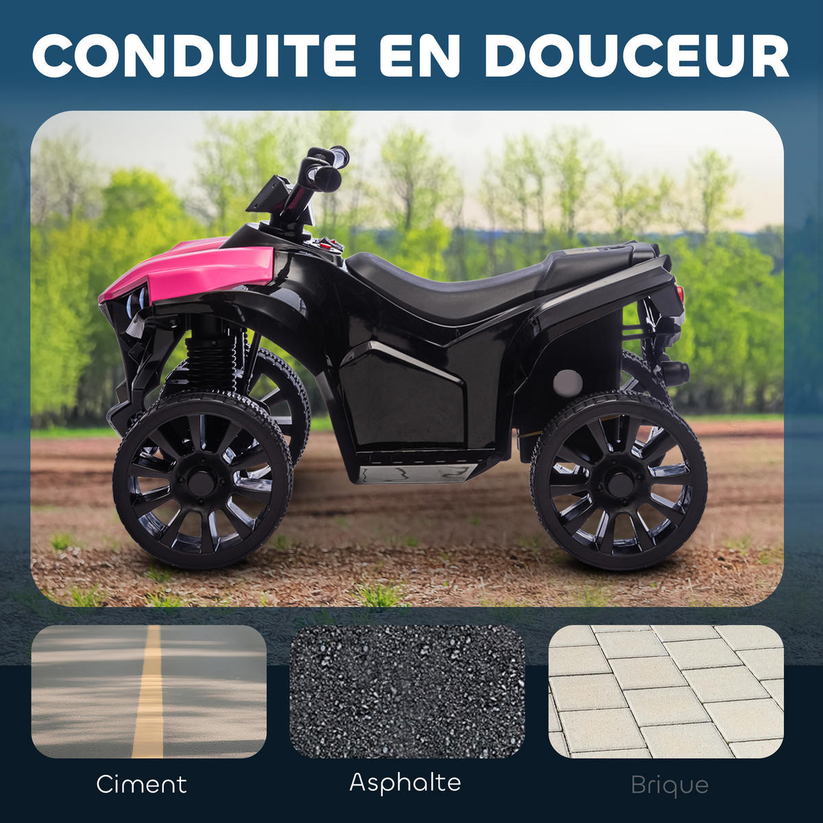 ELEKTRO-QUAD DE-13166 LED-Scheinwerfer Rosa - Pink, Metall (70/42/45cm) - ComfortXL