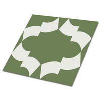 FLIESENAUFKLEBER 9 Stück 30x30 cm selbstklebend Orientalische Abstraktion - Grün, Textil (30/1.6/30cm) - TULUP