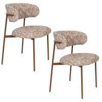 ESSZIMMERSTUHL Claes Mehrfarbig - 2 er Set - Beige, Textil (56.5/78.5/57.5cm) - Housecraft Living