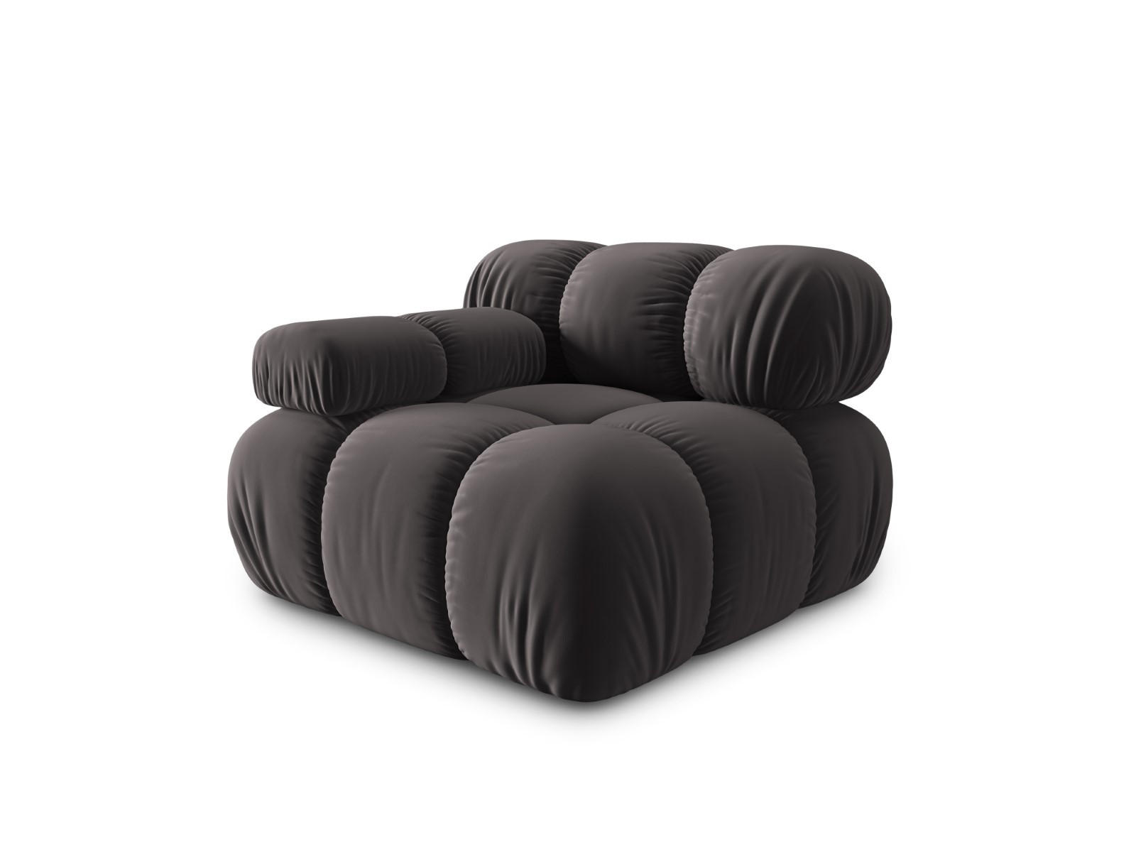 MODUL links Bellis aus Samt Stahl - Edelstahlfarben, Textil (94/70/94cm) - Micadoni