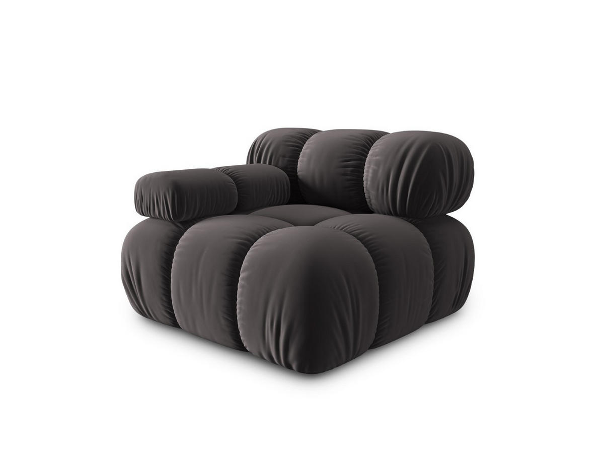 MODUL links Bellis aus Samt Stahl - Edelstahlfarben, Textil (94/70/94cm) - Micadoni