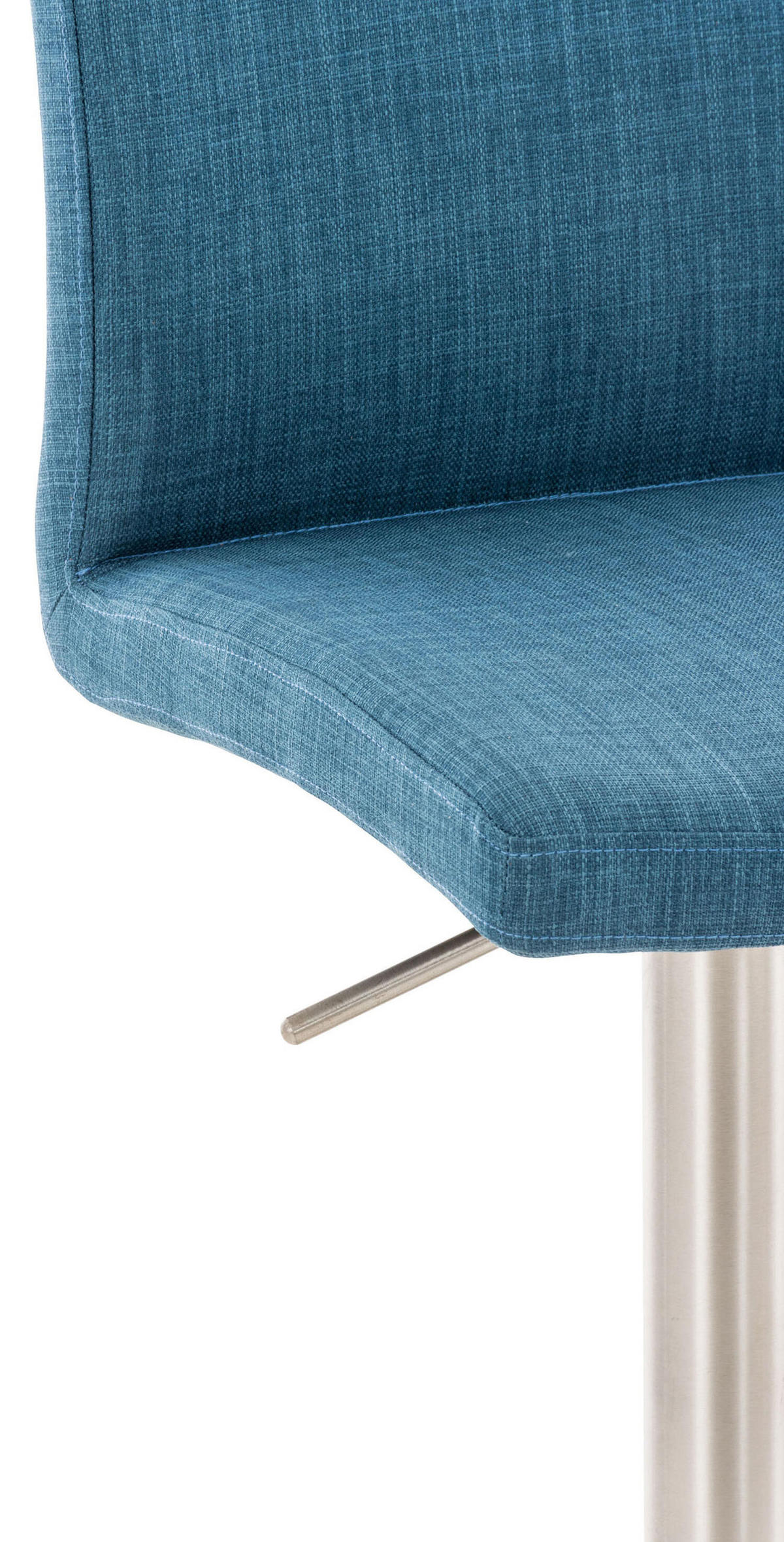 BARHOCKER Cathy, Gestell Edelstahl, Stoff Blau - Blau/Chromfarben, Textil/Metall (40/100/49cm) - TPFLiving