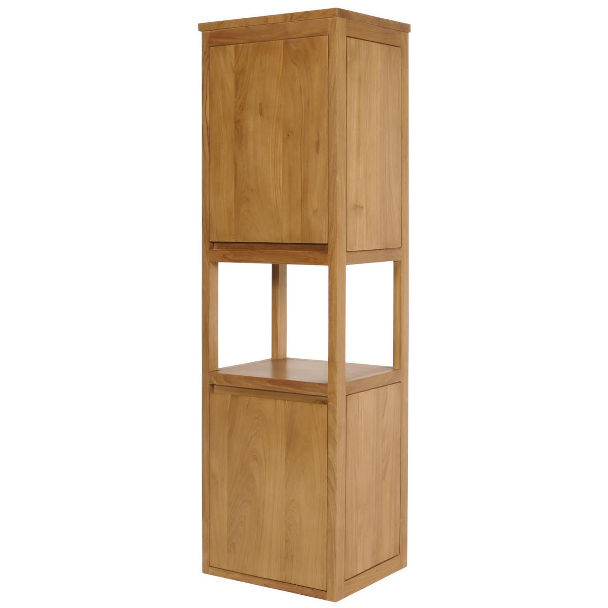 TEAK-HOCHSCHRANK Braun - Braun, Holz (41/141/36cm) - MCW