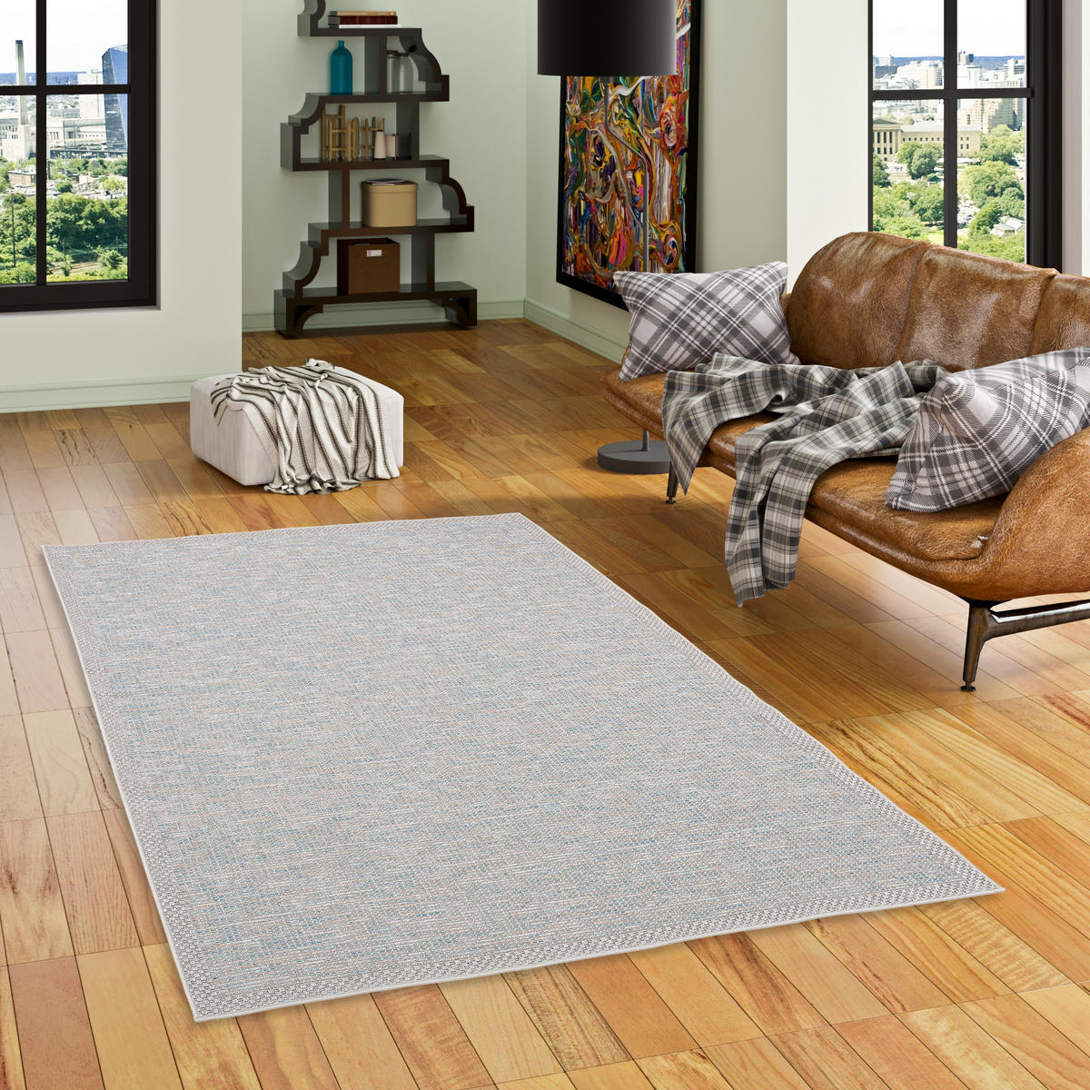 IN & OUTDOOR TEPPICH FLACHGEWEBE OTTAWA MIX - Blau, Textil (80/150cm) - Pergamon