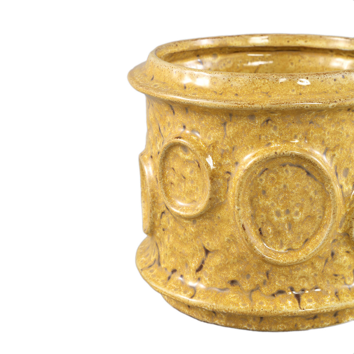 TOPF Gregorie Gelb 19/19/17cm - Gelb, Keramik (17cm) - PTMD Collection