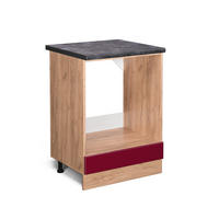 HERDUMBAUSCHRANK R-Line Rot Hochglanz 60 cm , AP Anthrazit - Eiche Wotan/Rot, Holzwerkstoff (60/81.6/60cm) - Vicco