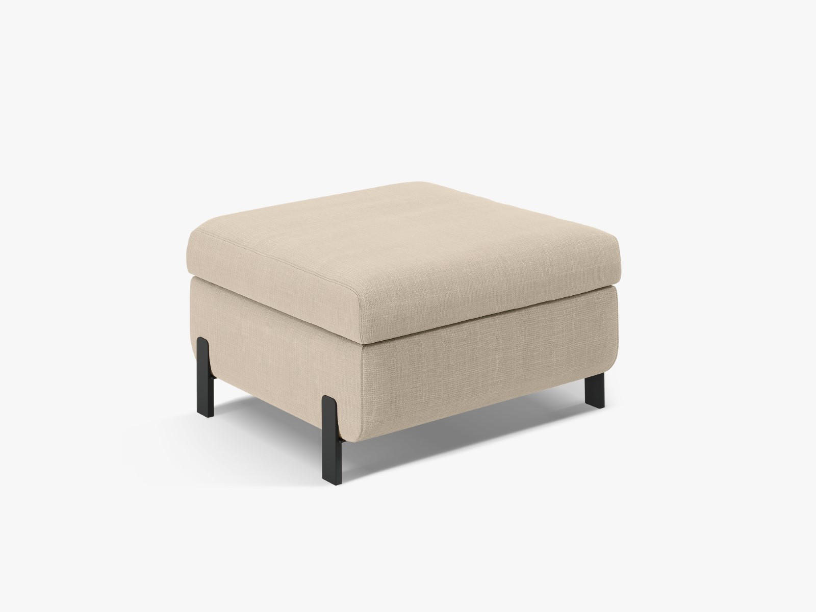 POLSTERHOCKER mit Kasten Gloria aus strukturiertem Stoff beige - Beige, Textil (72/46/87cm) - Micadoni