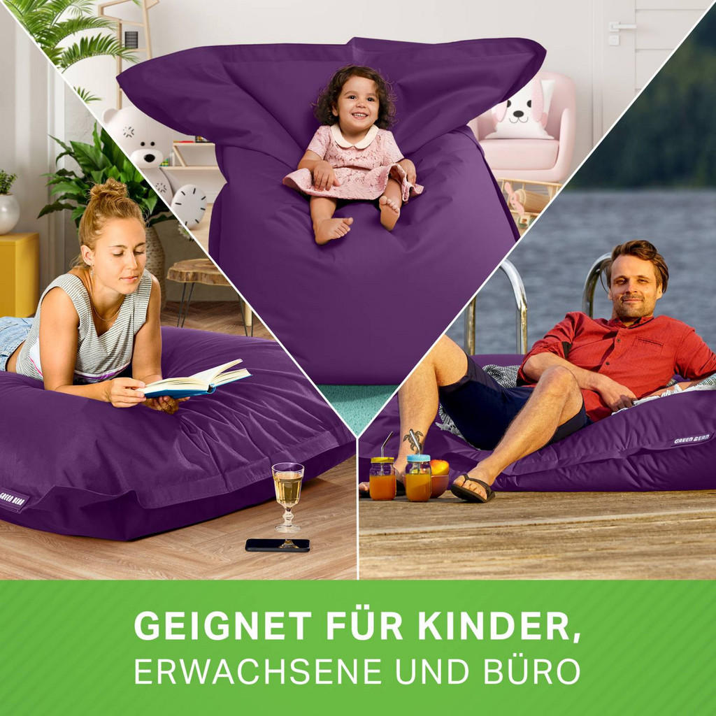 Thumbnail - Green Bean Sitzsack, Lila, Textil, Füllung: Styroporkugeln, Rechteckig, 120x25x160 cm, Hergestellt in Deutschland, Garte...