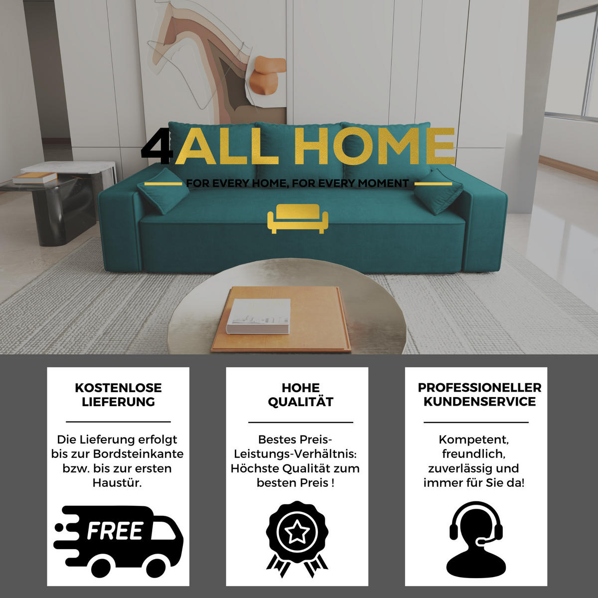 SOFA Veno mit Bettkasten und Schlaffunktion, Velourstoff - Türkis, Holzwerkstoff (242/85/95cm)