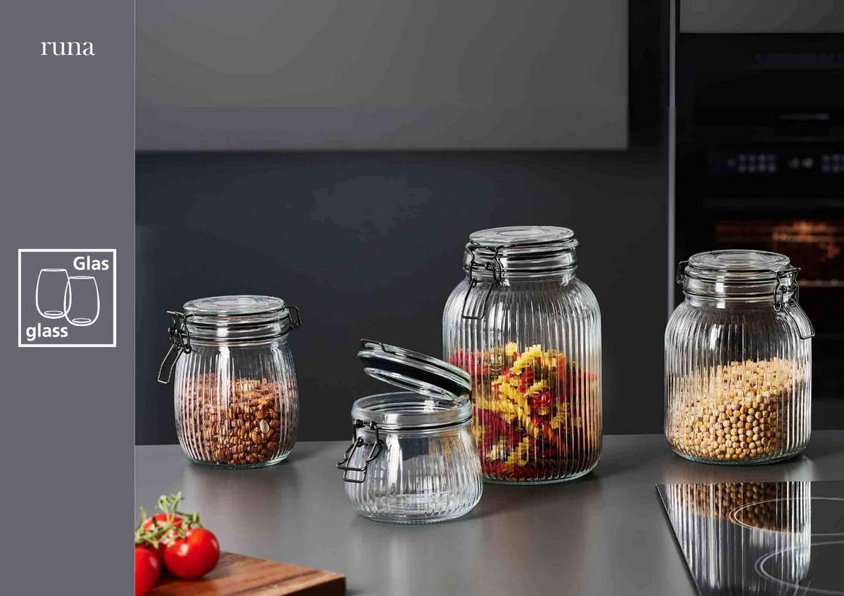 VORRATSGLÄSER MIT CLIP-VERSCHLUSS Lumos transparent 1,9 l 6er Set - Transparent, Glas (13/20/13cm) - Ritzenhoff Breker