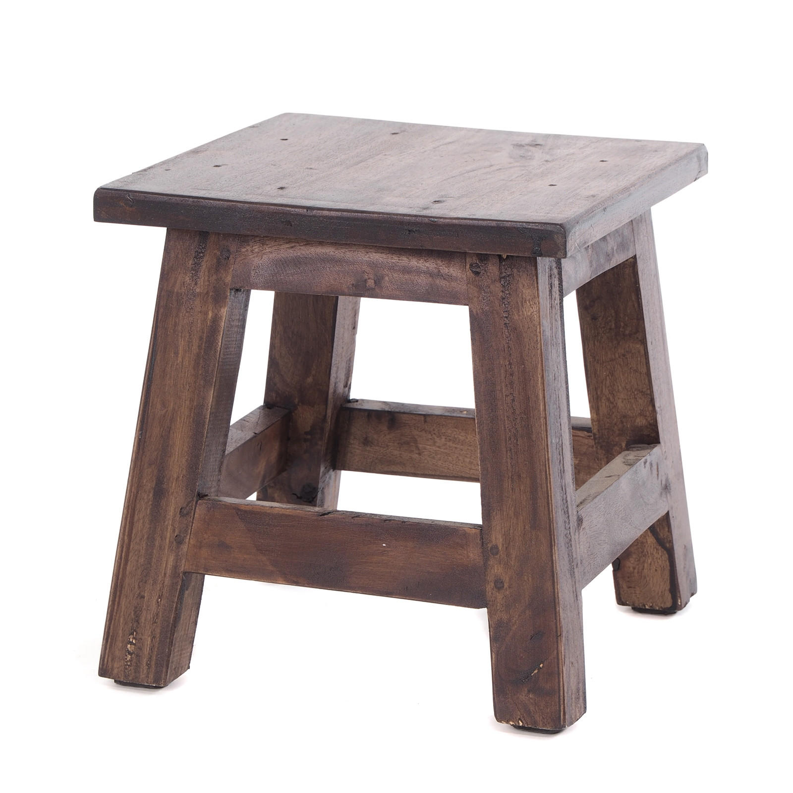 FUSSHOCKER PALO Mahagoni Recyclingholz 03 dunkelbraun - Dunkelbraun, Holz (26/27/26cm) - DESIGN DELIGHTS