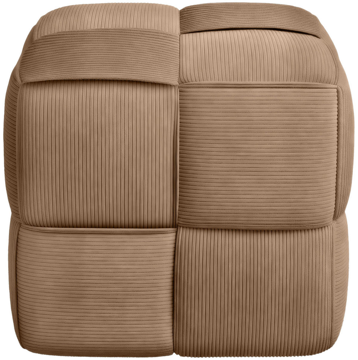 SITZHOCKER Giros Cord Taupe Hocker Schlafzimmer - Taupe, Textil (40/40/40cm) - DELUKE
