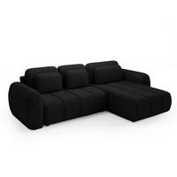ECKSOFA Cesar 3 Sitzplätze Schwarz - Schwarz, Holz (304/190cm) - Petits-meubles