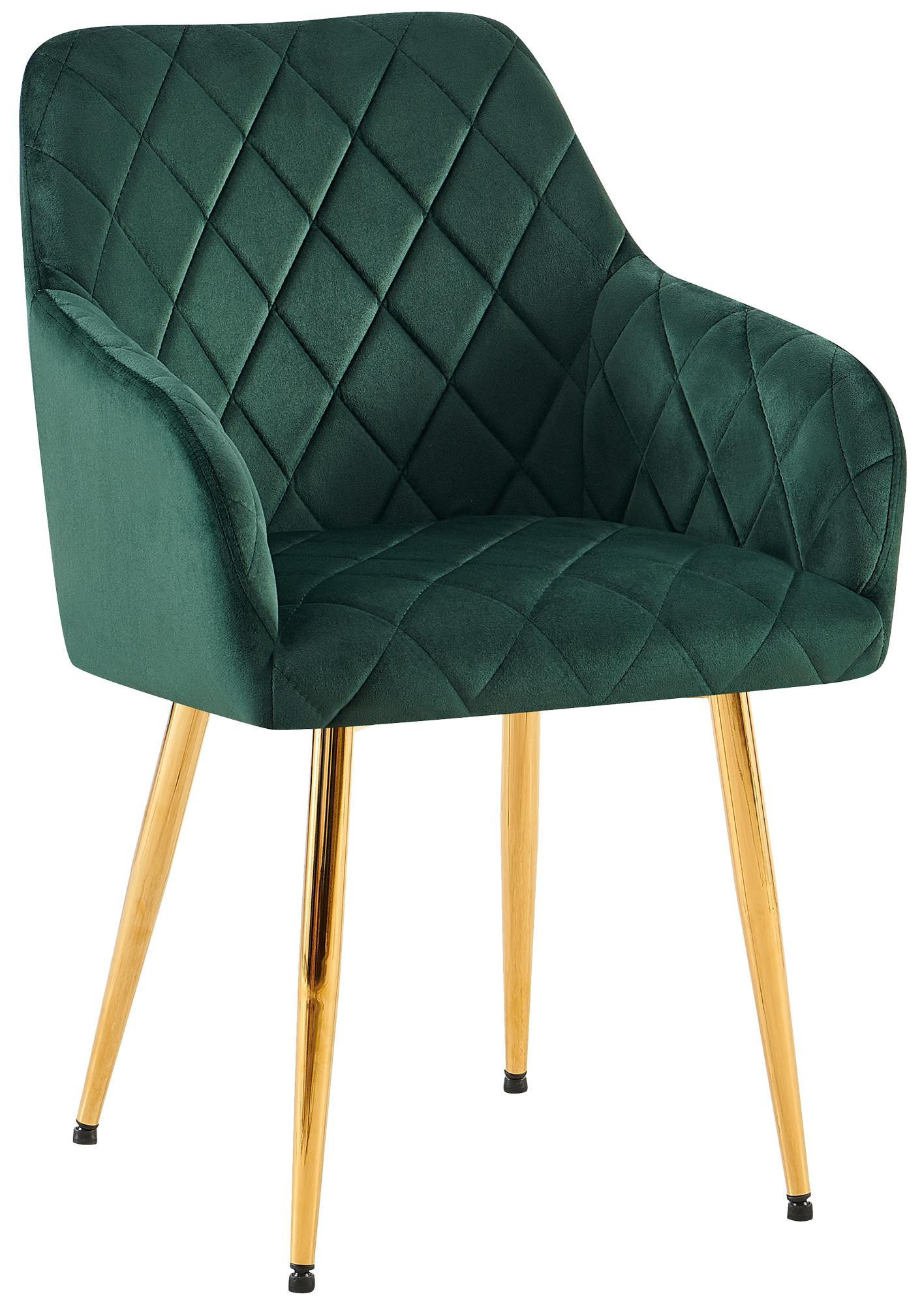 ARMLEHNENSTUHL Samt Grün - Grün, Textil (53/83/61cm) - CLP