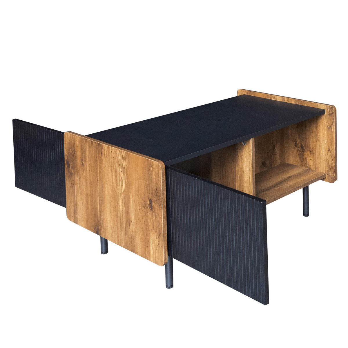 COUCHTISCH Schwarz 90/55/45,5 cm - Schwarz, Holzwerkstoff (55/90/45.5cm) - Urban Meuble