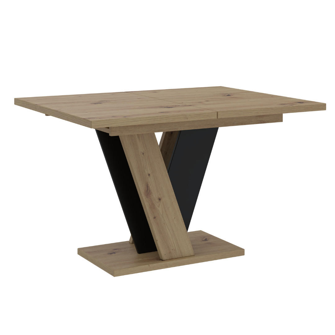 Prospero Esstisch Eiche Artisan, Schwarz 90x75x120 cm