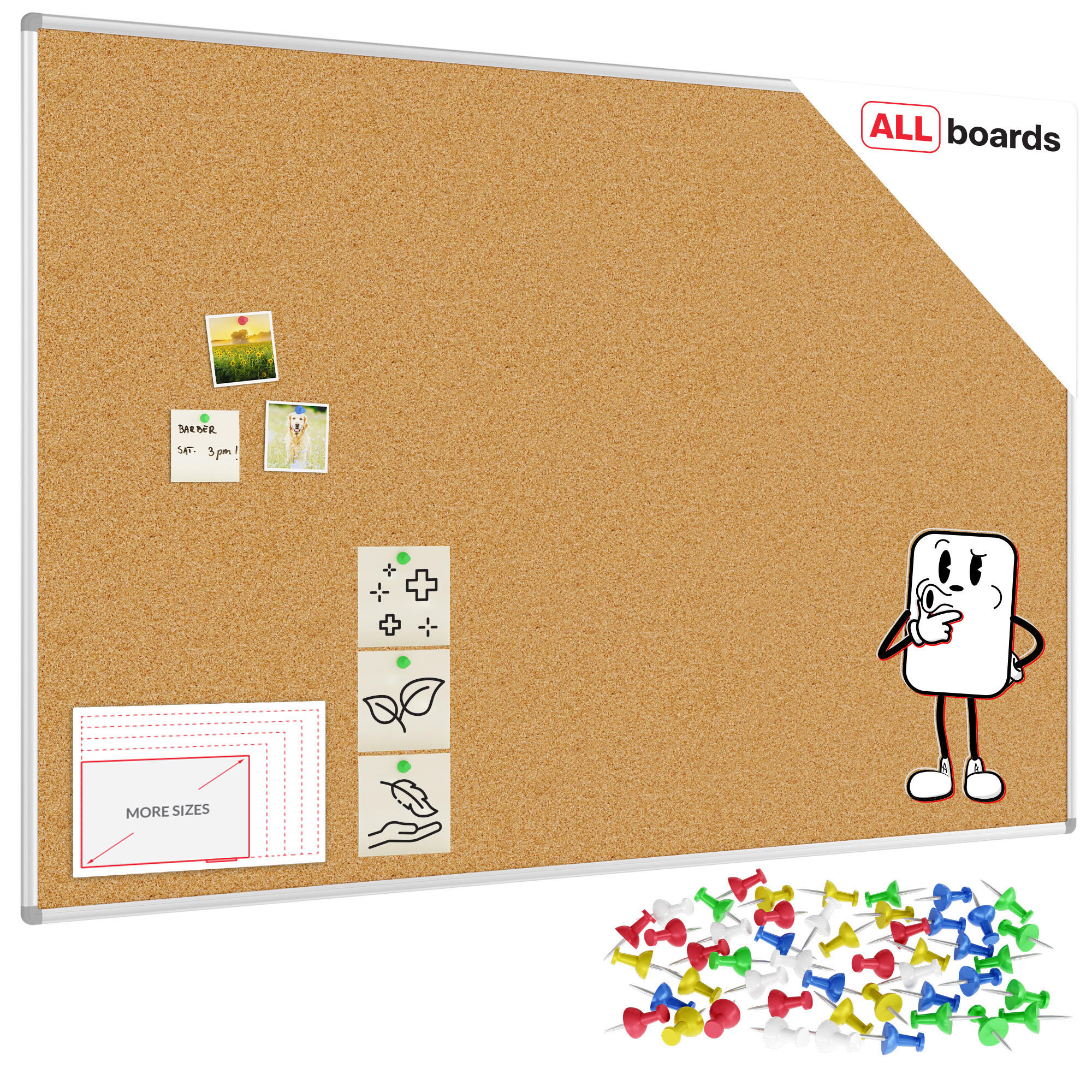 ALLboards Pinnwand Braun 180x120x1.6 cm